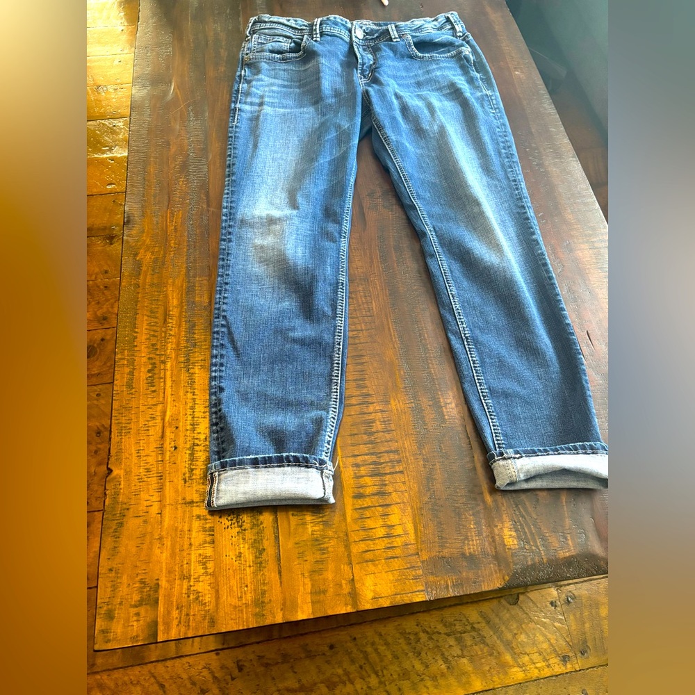 Silver Boyfriend Jeans 32x29
